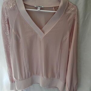 Express Blush Lace Sleeve Blouse